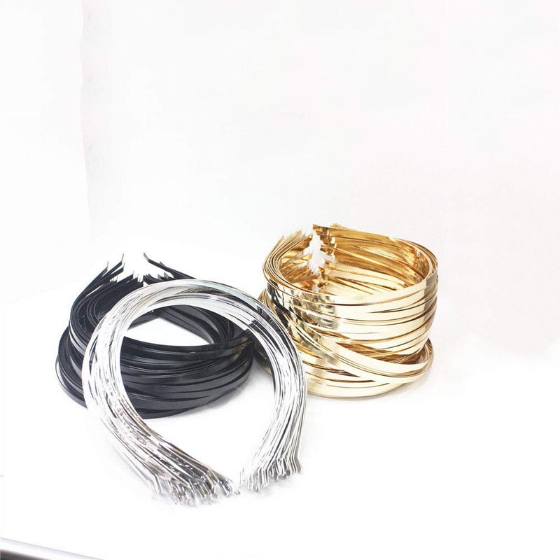 Onwon 12 Pieces Smooth Metal Headbands Frames in Silver Tone for DIY Tiara Base Blank Hairband Silver Plated Head Bands 5mm - Image 3